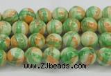 CRF416 15.5 inches 4mm round dyed rain flower stone beads wholesale