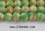 CRF417 15.5 inches 6mm round dyed rain flower stone beads wholesale