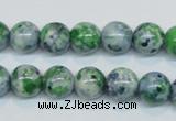 CRF45 15.5 inches 10mm round dyed rain flower stone beads wholesale