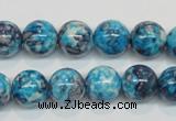 CRF59 15.5 inches 12mm round dyed rain flower stone beads wholesale