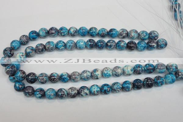 CRF59 15.5 inches 12mm round dyed rain flower stone beads wholesale