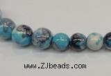 CRF64 15.5 inches multi sizes round dyed rain flower stone beads wholesale