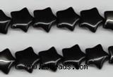 CRG07 15.5 inches 12*12mm star black agate gemstone beads wholesale