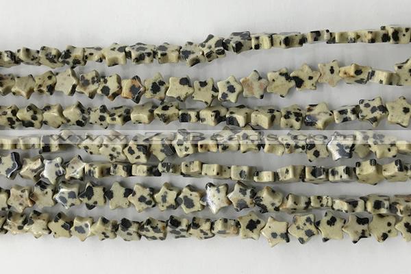CRG31 15.5 inches 6mm flat star sesame jasper beads wholesale