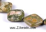 CRH05 15*15mm rhombic natural rhyolite gemstone beads Wholesale