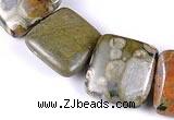 CRH06 different sizes square natural rhyolite beads Wholesale