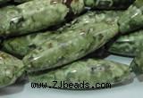 CRH108 15.5 inches 12*40mm rice rhyolite beads wholesale