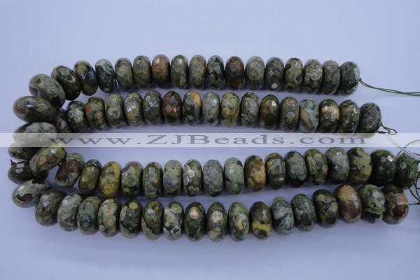 CRH120 15.5 inches 10*20mm faceted rondelle rhyolite gemstone beads