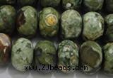 CRH124 15.5 inches 12*16mm faceted rondelle rhyolite gemstone beads