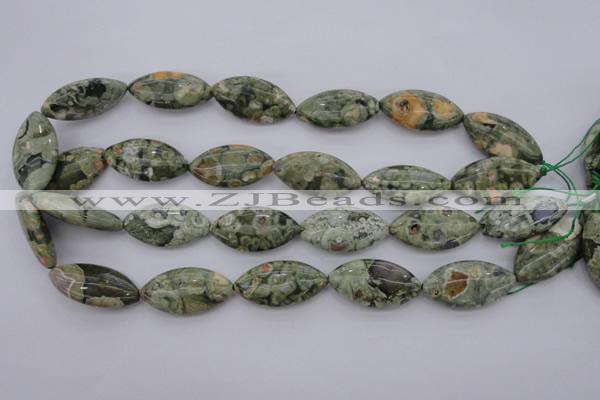 CRH140 15.5 inches 15*30mm marquise rhyolite gemstone beads