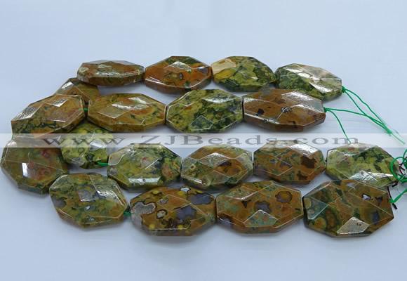 CRH153 15.5 inches 28*40mm - 30*45mm faceted freeform rhyolite beads