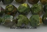 CRH164 15.5 inches 12mm faceted nuggets rhyolite gemstone beads