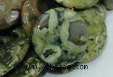 CRH39 15.5 inches 20mm flat round rhyolite beads wholesale