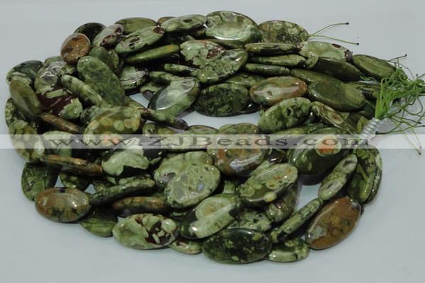 CRH46 15.5 inches 15*30mm oval rhyolite beads wholesale