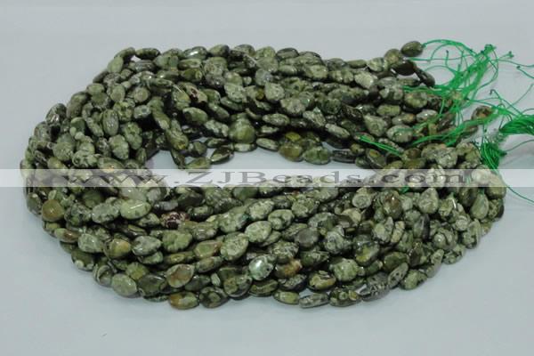 CRH47 15.5 inches 8*12mm flat teardrop rhyolite beads wholesale