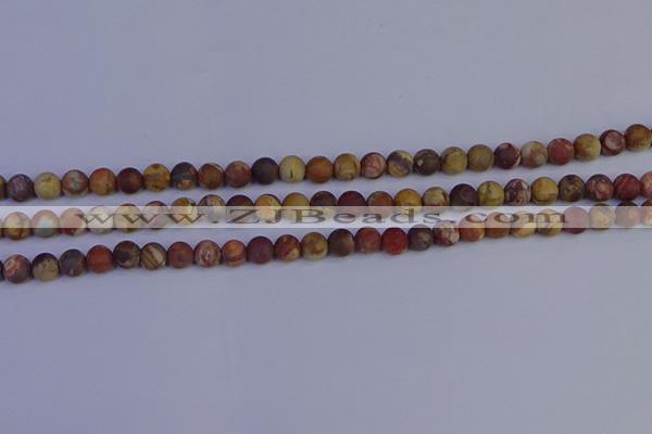 CRH511 15.5 inches 6mm round matte rhyolite gemstone beads