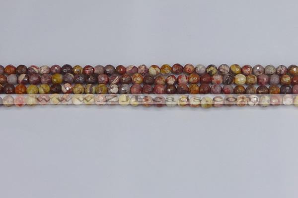 CRH518 15.5 inches 4mm faceted round rhyolite gemstone beads