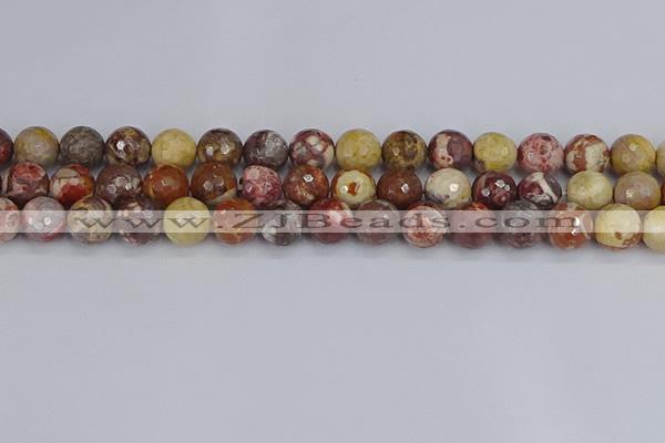 CRH521 15.5 inches 10mm faceted round rhyolite gemstone beads