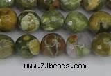 CRH528 15.5 inches 8mm faceted round rhyolite beads wholesale