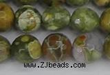 CRH530 15.5 inches 12mm faceted round rhyolite beads wholesale