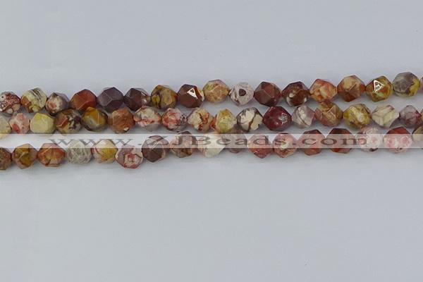 CRH548 15.5 inches 8mm faceted nuggets rhyolite gemstone beads