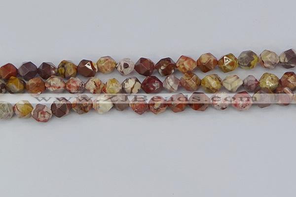 CRH549 15.5 inches 10mm faceted nuggets rhyolite gemstone beads