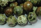 CRH59 15.5 inches 16mm faceted round rhyolite beads wholesale