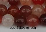 CRH603 15.5 inches 10mm round red rabbit hair quartz beads