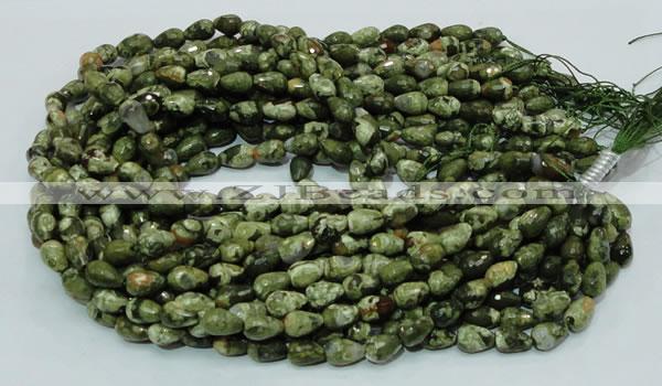 CRH63 15.5 inches 8*12mm faceted teardrop rhyolite beads wholesale