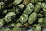 CRH67 15.5 inches 8*13mm faceted rice rhyolite beads wholesale