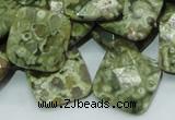 CRH75 15.5 inches 20*20mm faceted rhombic rhyolite beads wholesale