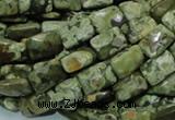 CRH78 15.5 inches 10*14mm faceted rectangle rhyolite beads wholesale