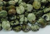 CRH83 15.5 inches 10mm faceted flat round rhyolite beads wholesale