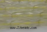 CRI03 15.5 inches 10*30mm faceted rice lemon quartz beads wholesale