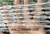 CRI144 15.5 inches 10*30mm faceted rice white crystal beads