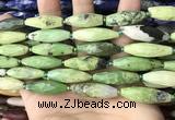 CRI149 15.5 inches 10*30mm faceted rice green chrysotine beads