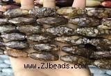 CRI150 15.5 inches 10*30mm faceted rice opal gemstone beads