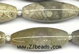 CRI160 15 inches 15*38mm - 16*40mm rice chrysanthemum agate beads
