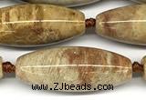 CRI161 15 inches 15*38mm - 16*40mm rice chrysanthemum agate beads