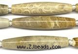 CRI168 15 inches 9*45mm rice chrysanthemum agate beads