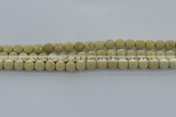 CRI212 15.5 inches 8mm faceted round riverstone beads wholesale