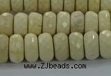 CRI223 15.5 inches 8*12mm faceted rondelle riverstone beads