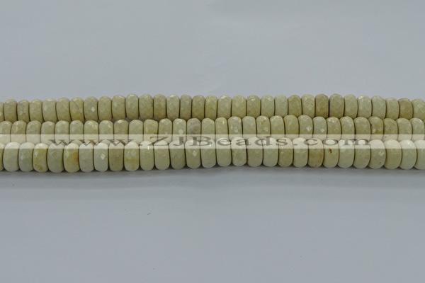 CRI223 15.5 inches 8*12mm faceted rondelle riverstone beads