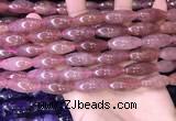 CRI303 15.5 inches 10*25mm rice strawberry quartz beads wholesale