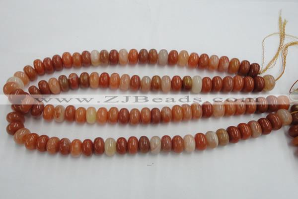 CRJ204 15 inches 7*12mm rondelle natural red jade beads