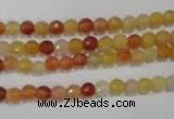 CRJ400 15.5 inches 4mm faceted round red & yellow jade beads