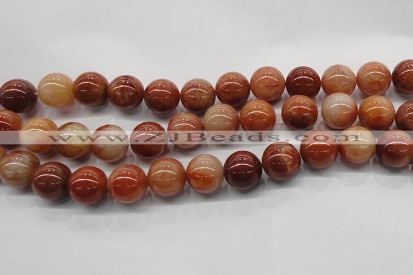 CRJ505 15.5 inches 14mm round red jade gemstone beads