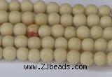 CRJ600 15.5 inches 4mm round white fossil jasper beads wholesale