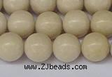 CRJ603 15.5 inches 10mm round white fossil jasper beads wholesale