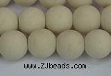 CRJ612 15.5 inches 8mm round matte white fossil jasper beads